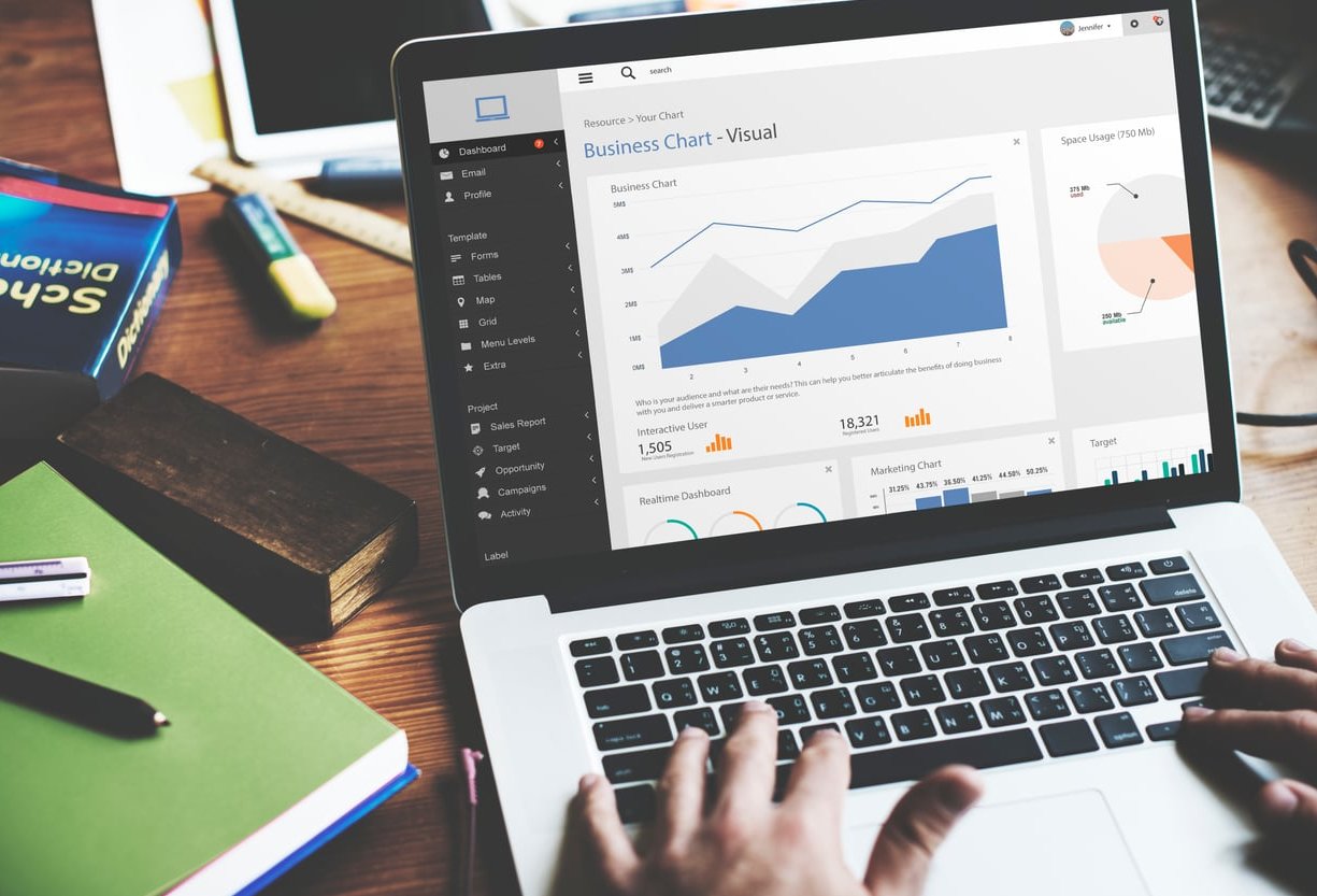 marketing dashboard laptop