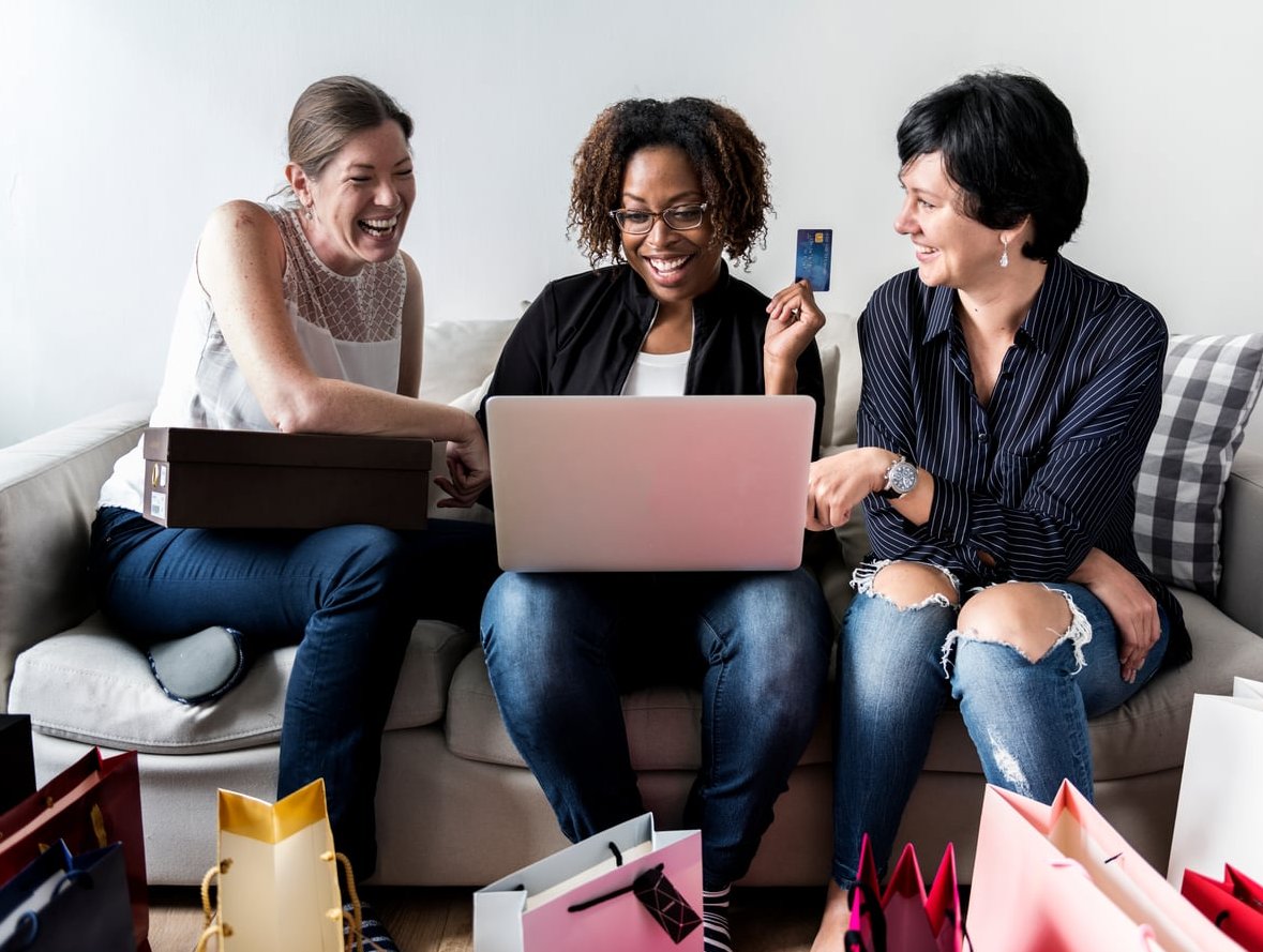online shopping cart laptop