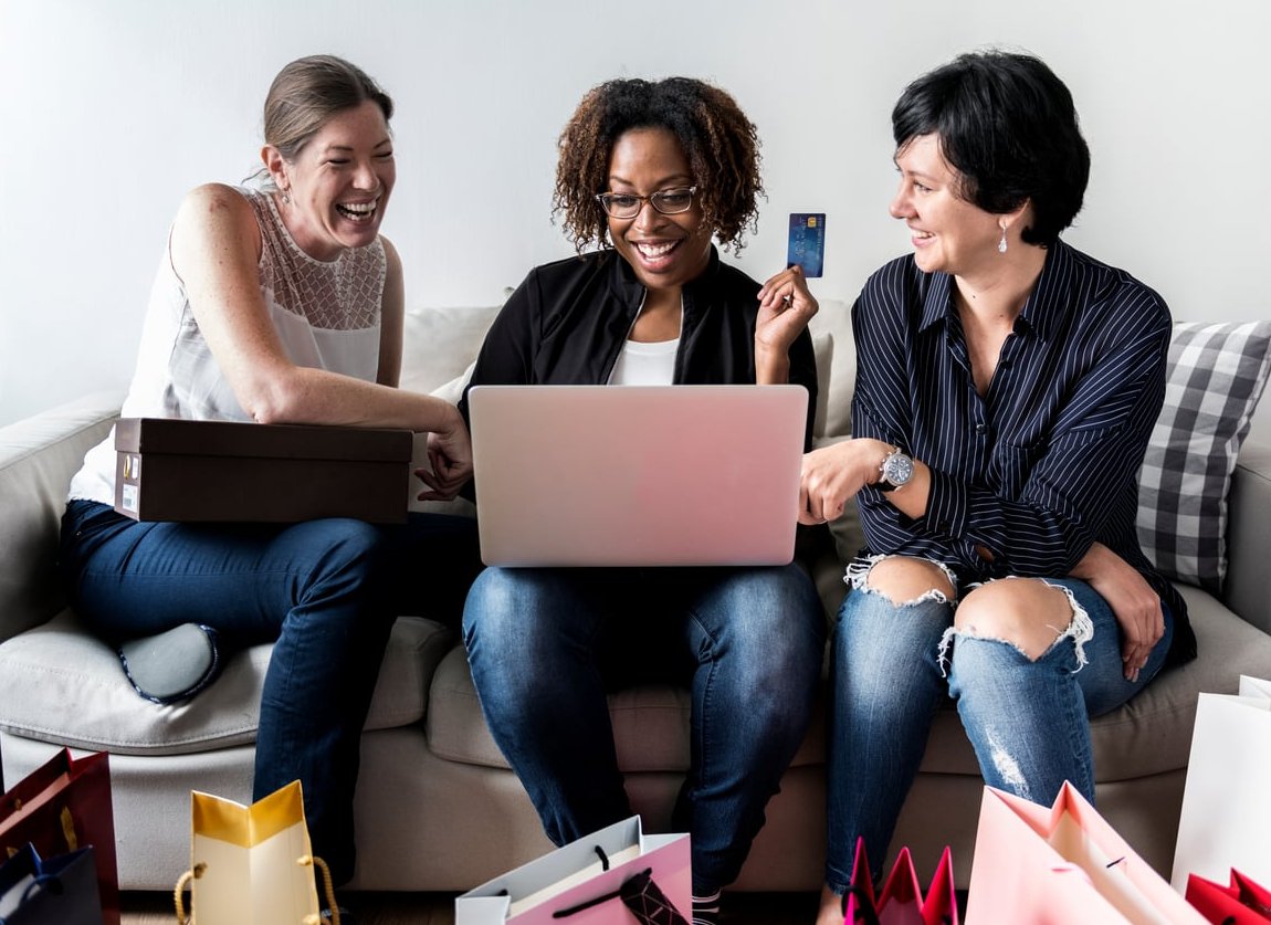 online shopping cart laptop